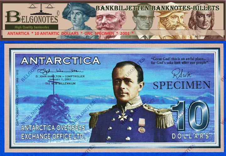 **UNC** Antartica 2001* 10 Antartic dollar ***SPECIMEN ***