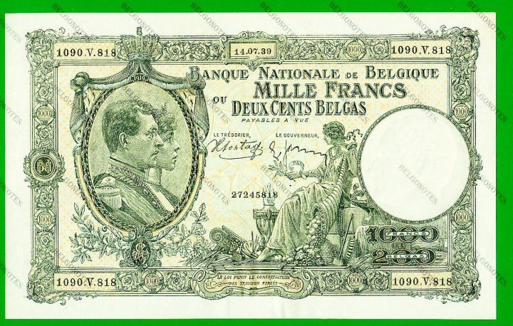 1000 Francs Type Nationale reeks 1939* Lot 1902615818