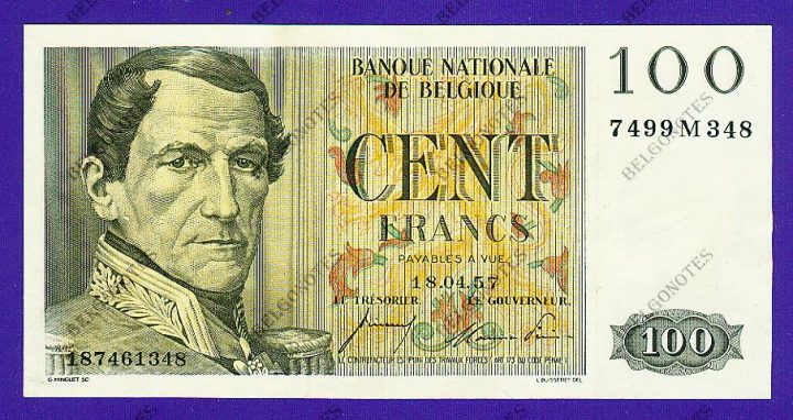 100 Francs Type Eeuwfeest*1957*Lot 1902611348**AUNC**