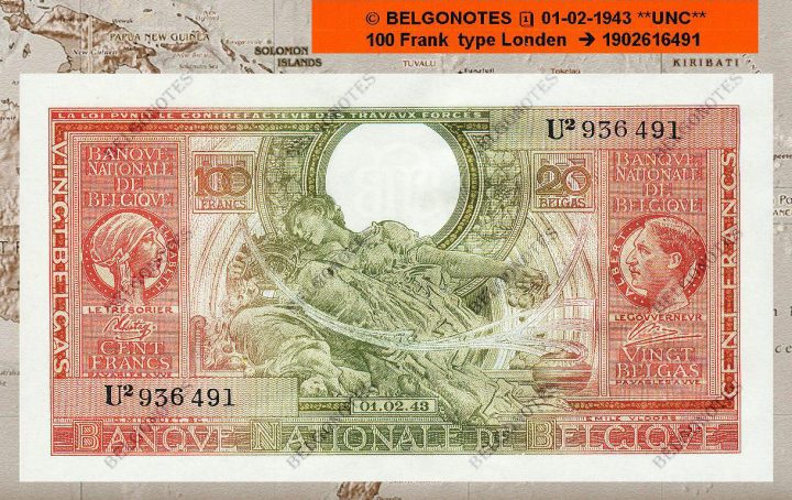 100 Francs Type Londen **UNC**1943**  Lot 1902616491