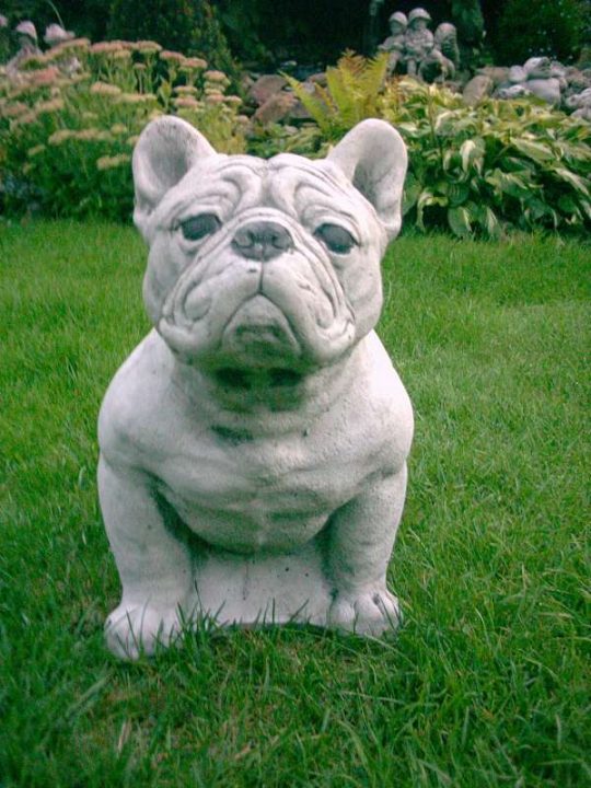 Tuinbeelden Zeer mooie Franse buldog uit beton 