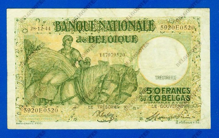 50 Francs Type Anto carte 28-12-1944*.Lot 1902610520