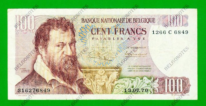 100 Francs Type Lombard 1970 **Jordens-Ansiaux** Lot 1902616849