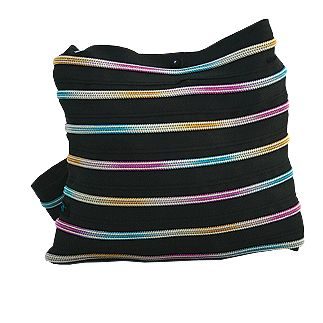 Zipit Fling Handtas Zwart + Regenboog Zip