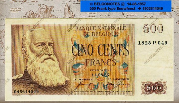 500 Francs Type eeuwfeest 14-08-1957*Lot 1902614049