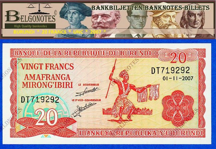 **UNC** Burundi  2007 * 20 Francs