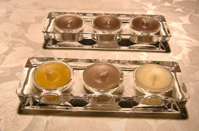 2 NIEUWE GLAZEN THEELICHTJESHOUDERS