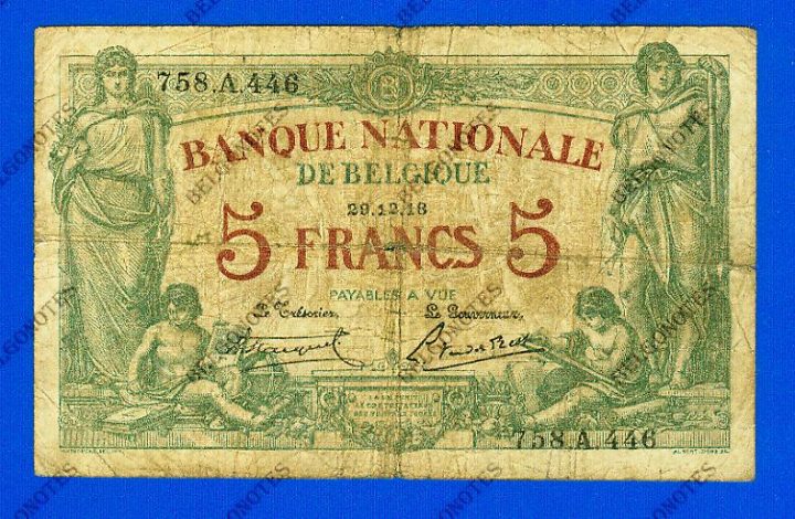 5 Francs Type Brussel* 29-12-1918*.Lot 190261446