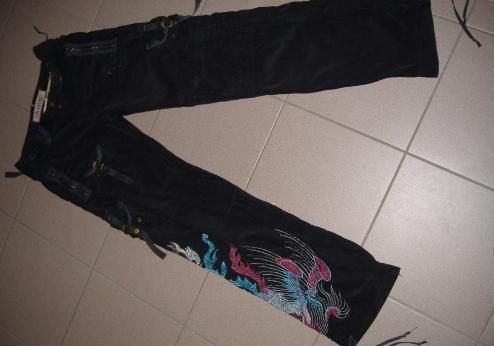 Zwarte ribfluwelen broek DA-NANG"S"