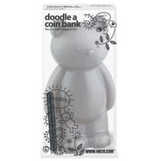 Doodle je eigen spaarpot Teddy Beer Grijs