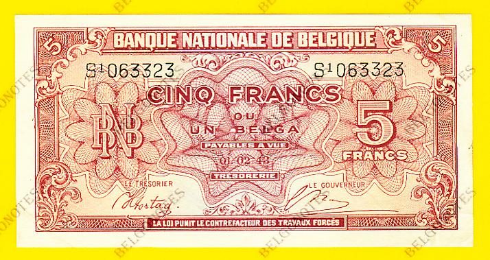 5 Francs type Londen*01-02-1943*Lot 1902613323