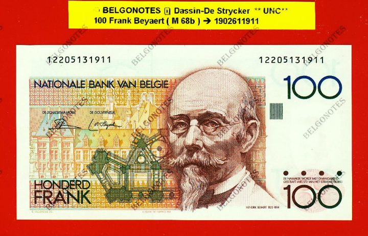 100 Frank Type Beyaert **UNC** Dassin-De Strycker * Lot 1902611911