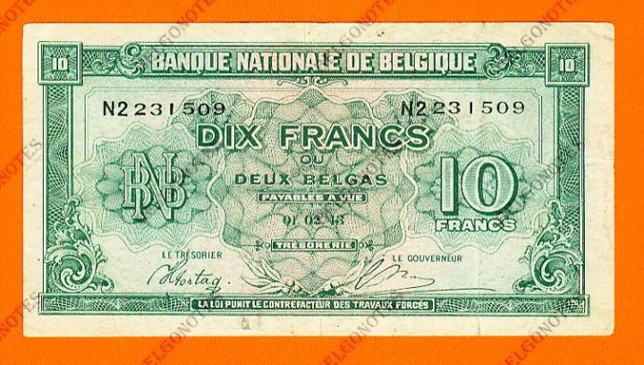 10 Francs Type Londen*01-02-1943*Lot 1902611509