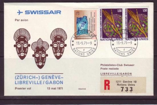 Luchtpostbrief swissair 