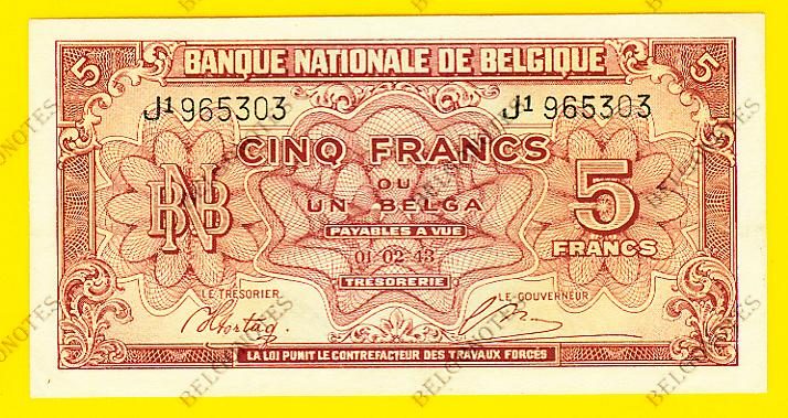 5 Francs type Londen*01-02-1943*Lot 1902615303