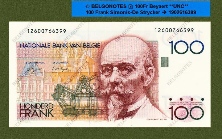 100 Francs Type Beyaert*Simonis-De Strycker**UNC**Lot 1902616399