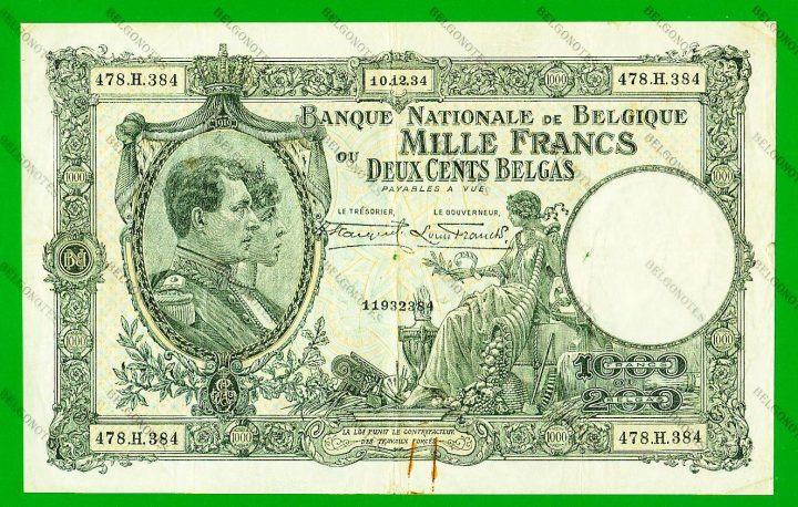 1000 Francs Type Nationale reeks 1934* Lot 1902612384