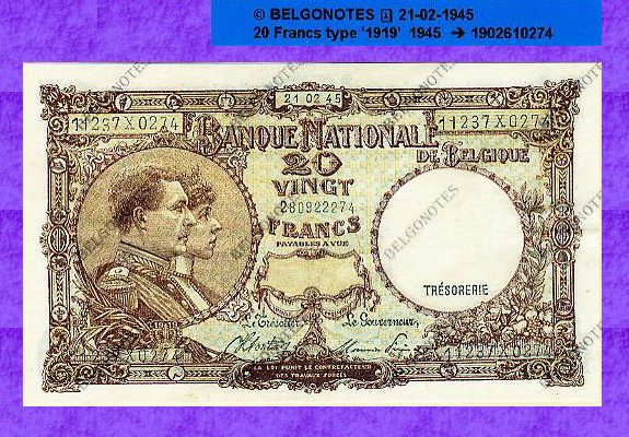 20 Francs Type '1919' 21-02-1945**PR!!!**Lot 1902610274