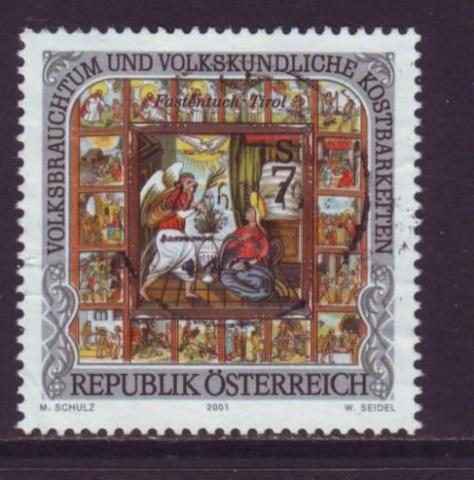 Oostenrijk gestempeld zegel jaar 2001 