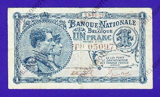 1 Franc Type Nat. reeks 1920*Lot 1902610971
