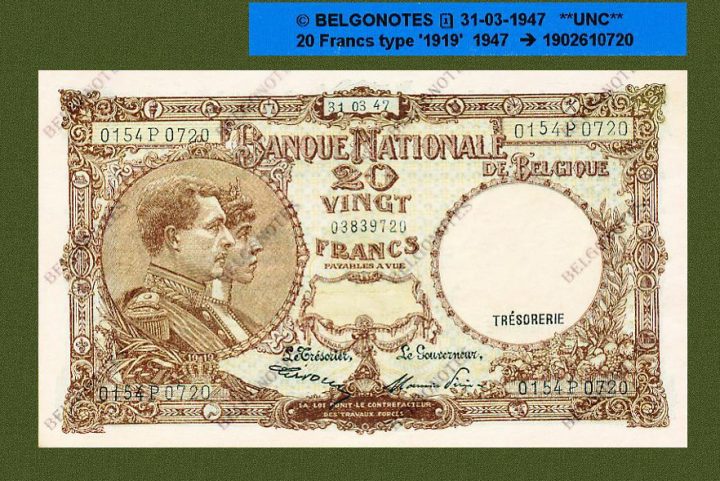 20 Francs Type '1919' 31-03-1947 **UNC**Lot 1902610720