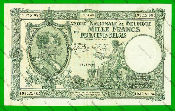 1000 Francs Type Nationale reeks 1943* Lot 1902617685