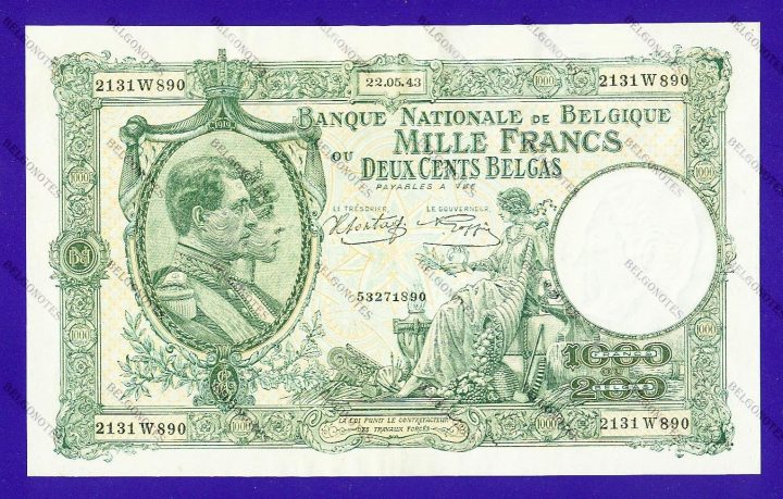 1000 Francs Type Nat. reeks 1943**AUNC**Lot 1902611890