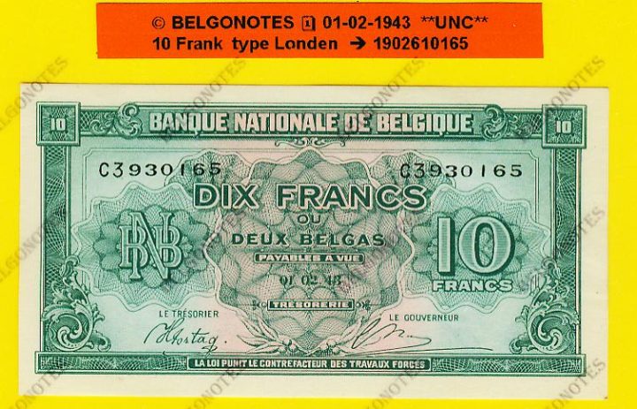 10Francs type Londen*01-02-1945**UNC**Lot 1902610165