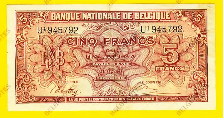 5 Francs type Londen*01-02-1943*Lot 1902615792