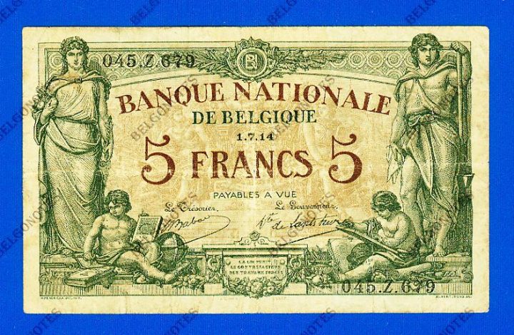 5 Francs Type Brussel* 01-07-1914*.Lot 190261679