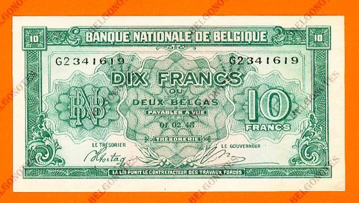 10 Francs Type Londen*01-02-1943**UNC**Lot 1902611619