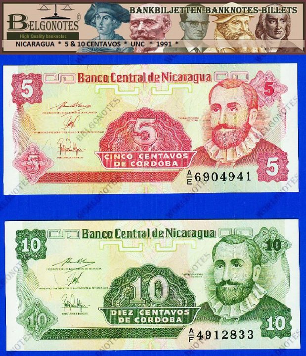 **UNC**Nicaragua  1991 * 5 & 10 Centavos