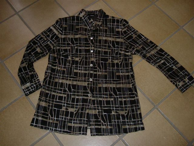 zwart hemd met beig motief 40