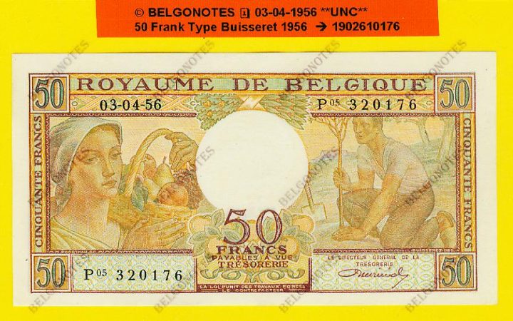 50 Francs type Buisseret 1956**UNC**Lot 1902610176