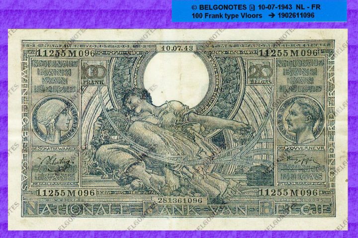 100 francs Type Vloors 10-07-1943**NL-FR** Lot 1902611096