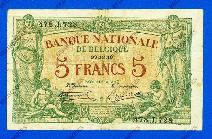 5 Francs Type Brussel* 29-12-1918*.Lot 190261728