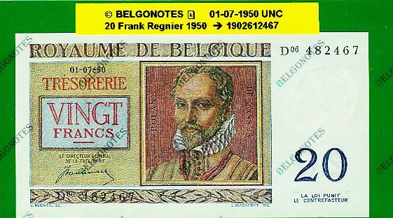 20 Francs Type Regnier **UNC**1950** Lot 1902612467