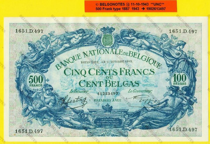 500 Francs Type '1887' 11-10-1943**UNC**Lot 1902613497