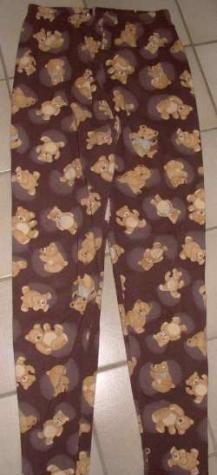Bruine legging met berentekening