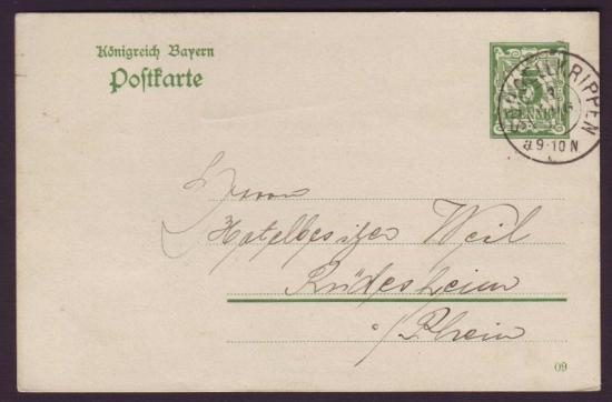 Briefkaart Bayern gelopen