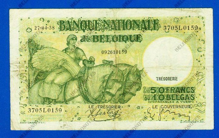 50 Francs Type Anto carte 27-04-1938*.Lot 1902610159