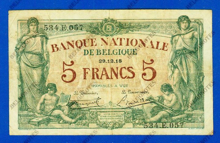5 Francs Type Brussel* 29-12-1918*.Lot 190261057
