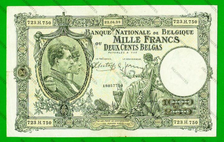 1000 Francs Type Nationale reeks 1938* Lot 1902617750