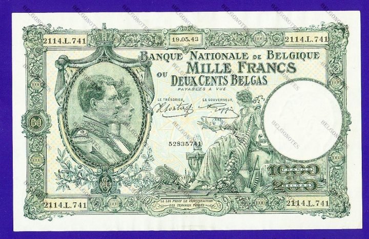 1000 Francs Type Nat. reeks 1943**AUNC**Lot 1902615741