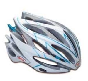 bell sweep helm wit ijsblauw