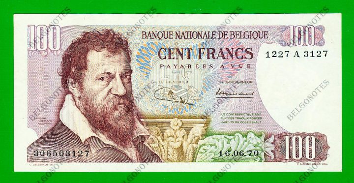 100 Francs Type Lombard 1970 **Jordens-Ansiaux** Lot 1902613127