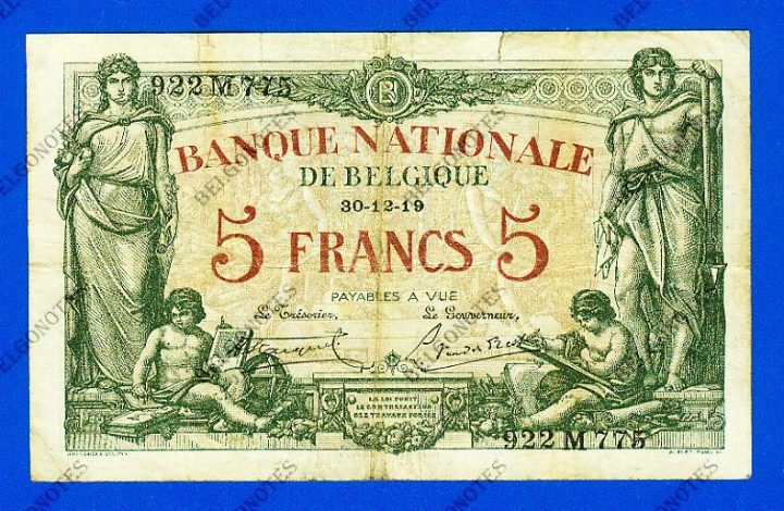 5 Francs Type Brussel* 30-12-1919*.Lot 190261775