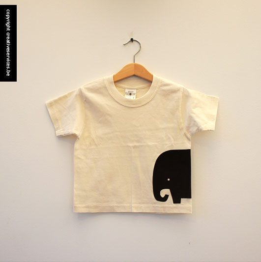 bio t-shirt - olifant op zijkant