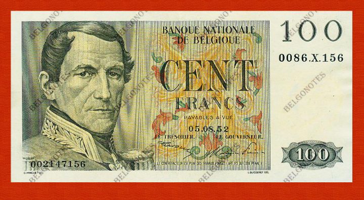 100 Francs Type Eeuwfeest **AUNC>>TO>>UNC**1952**  Lot 1902617156