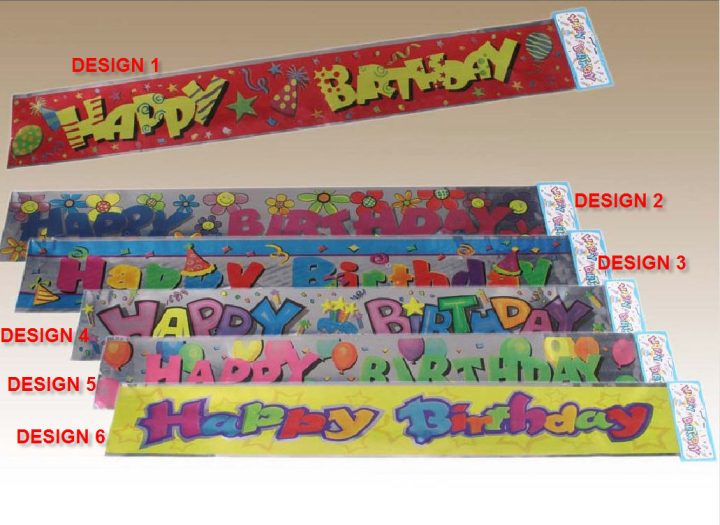 BANNER HAPPY BIRTHDAY 180 x 12 , 5 CM 